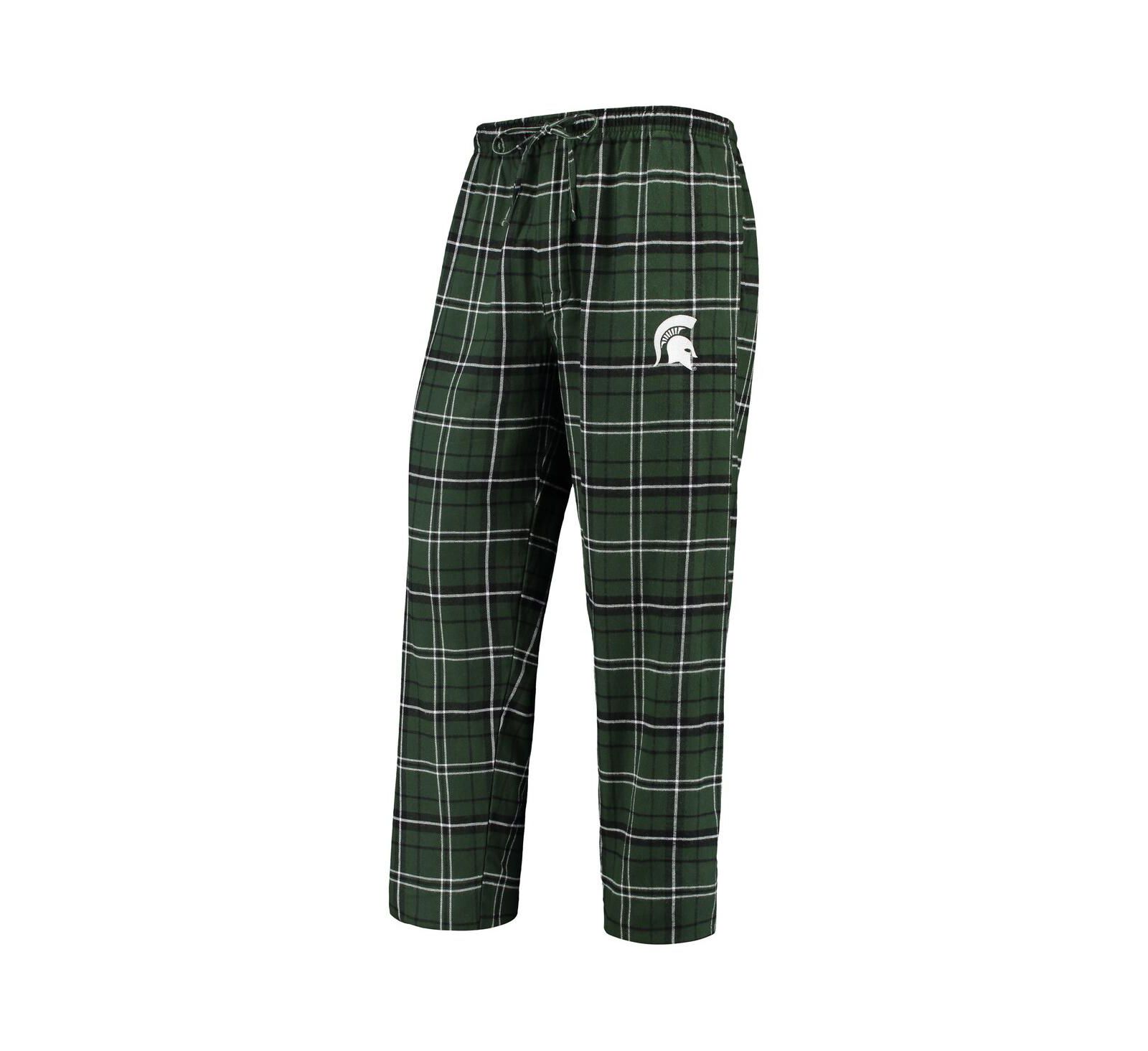 Мужские фланелевые брюки Concepts Sport Michigan State Spartans, зеленый/черный