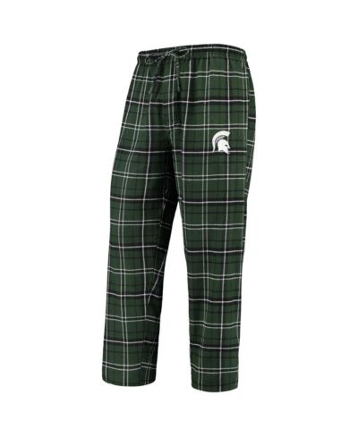Мужские фланелевые брюки Concepts Sport Michigan State Spartans, зеленый/черный
