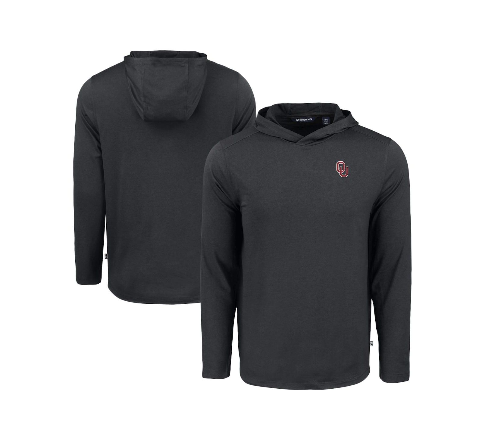 Мужское черное худи Cutter & Buck Oklahoma Sooners Coastline Epic Comfort Eco с длинным рукавом