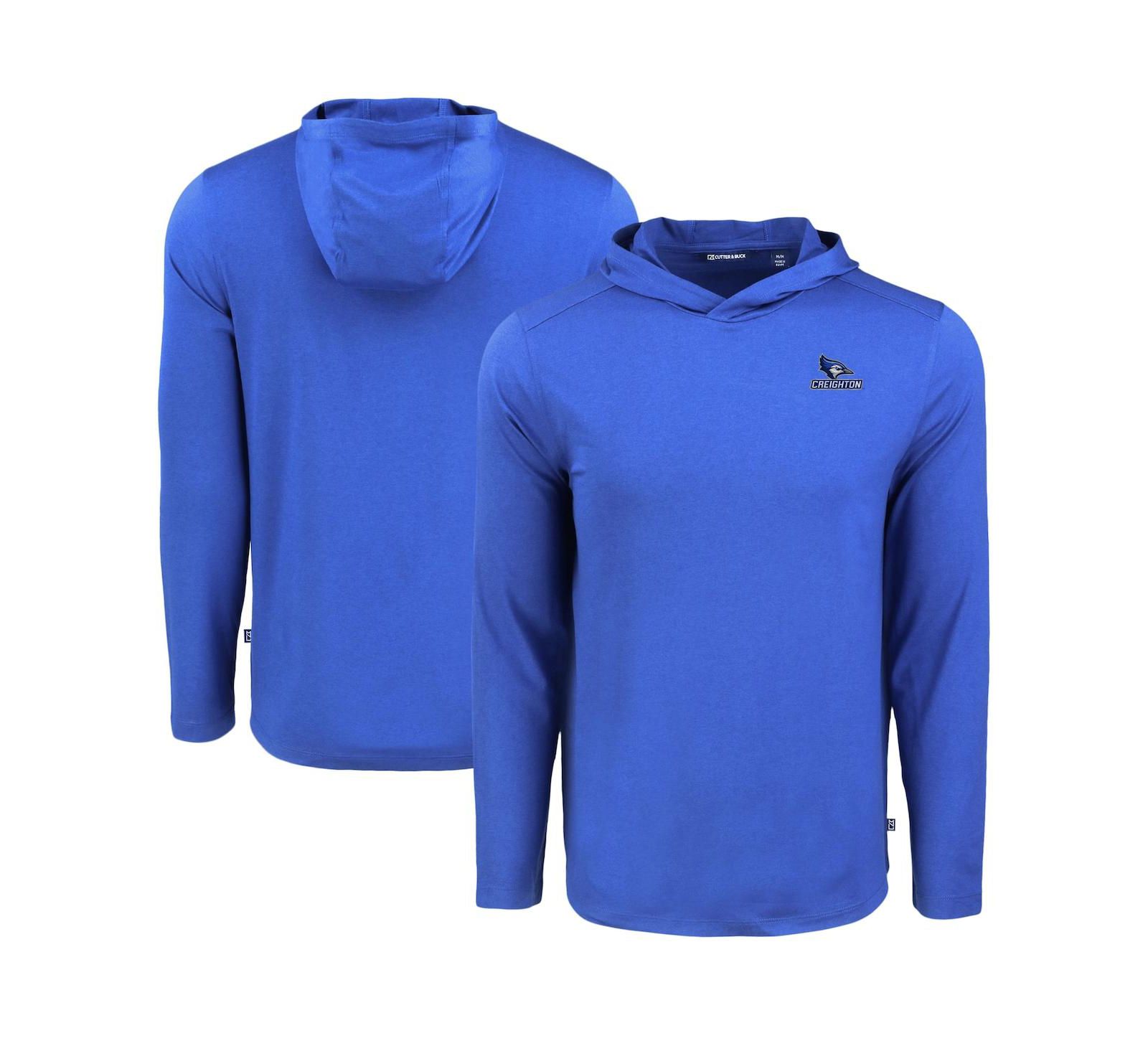 Мужское худи Cutter & Buck Blue Creighton Bluejays Coastline Epic Comfort Eco Long Sleeve