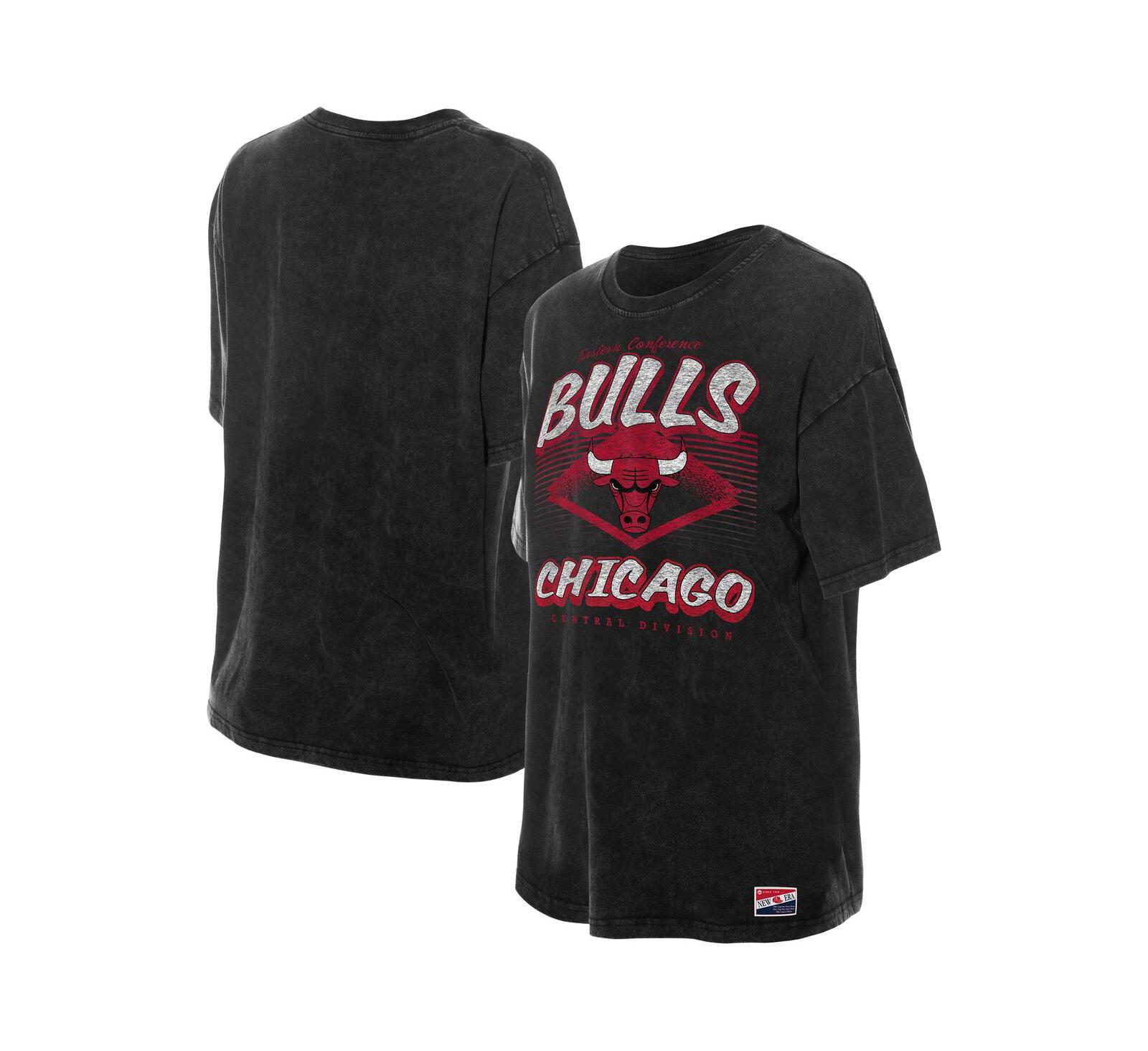 Женская футболка New Era Chicago Bulls Oversized с эффектом выцветания