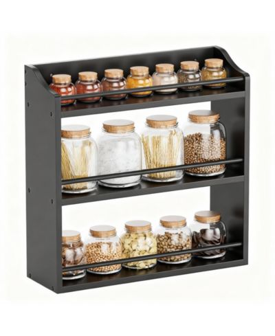 YIGII 3-Tier Bamboo Spice Rack: Saves Space, Organizes Kitchen, Bathroom