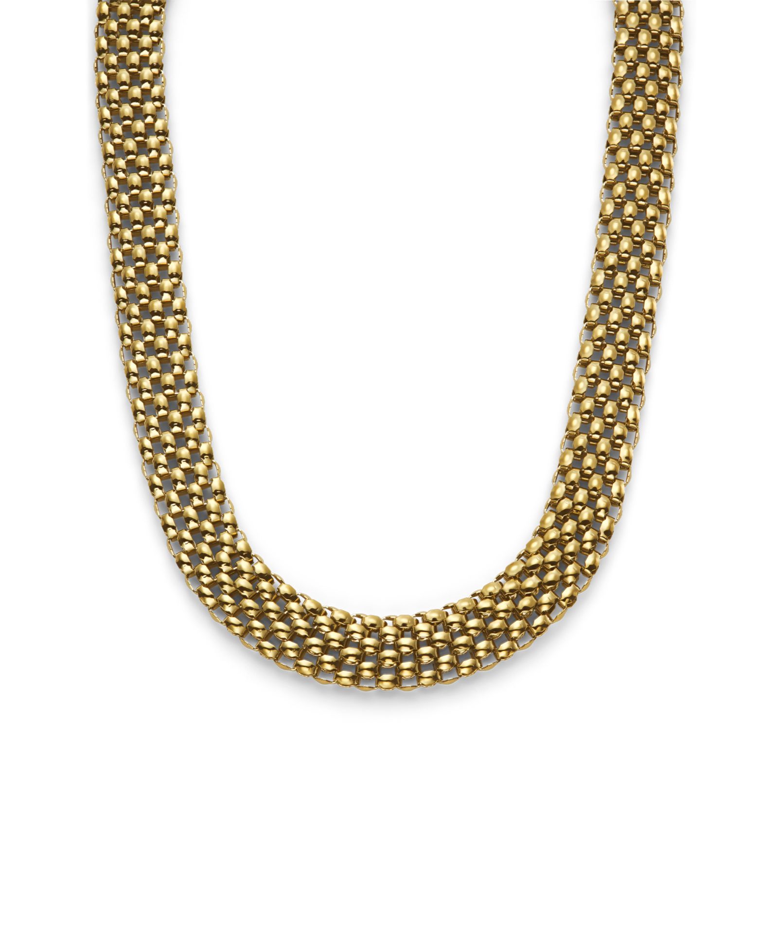 Olivia Burton Women's Chequerboard Link Gold Tone Stainless Steel Necklace