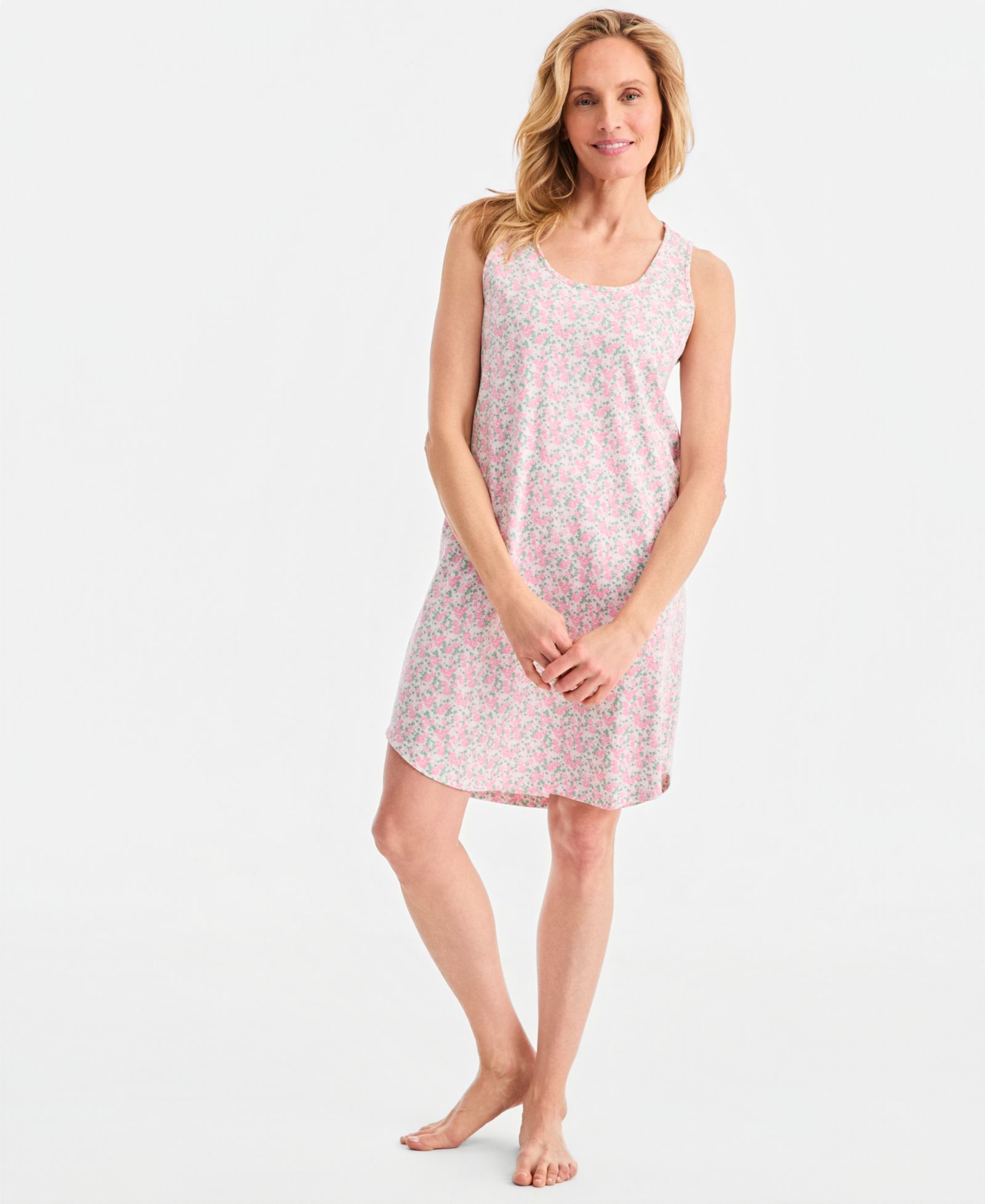 Charter Club Women's Printed Jersey Tank Sleepshirt, Exclusively at Macy's
