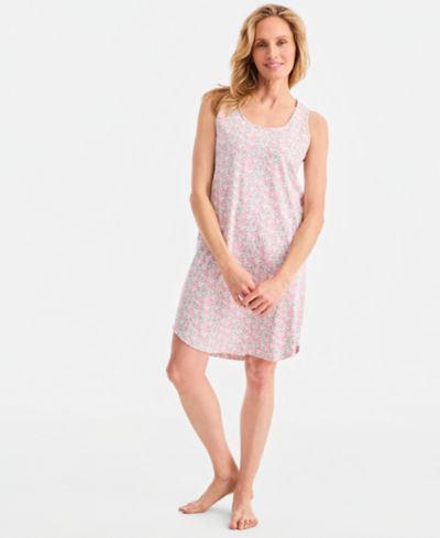 Charter Club Women's Printed Jersey Tank Sleepshirt, Exclusively at Macy's