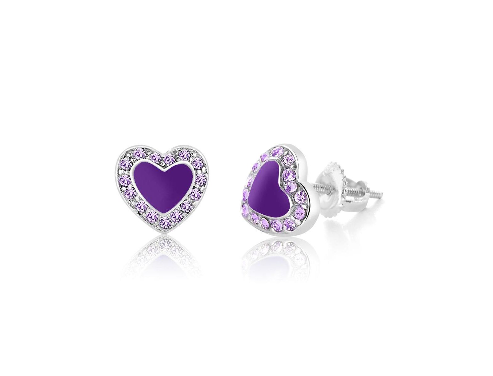 Chanteur Детские гипоаллергенные серьги с сердечком и титановыми застежками-винтами