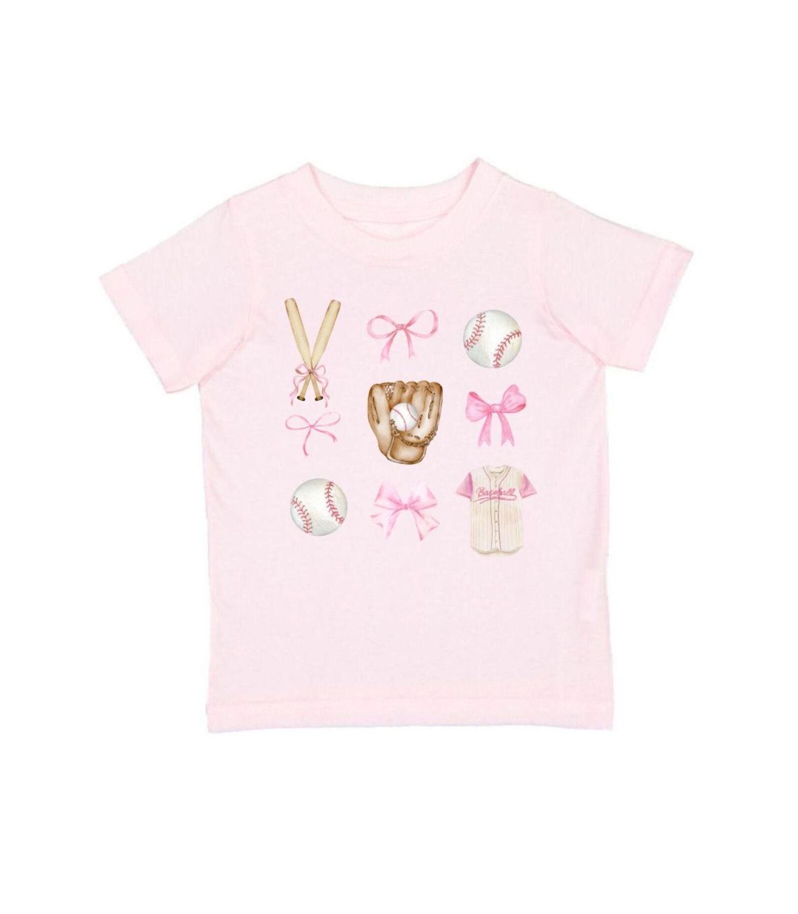 Детская футболка Sweet Wink Baseball Cutie с коротким рукавом для девочек