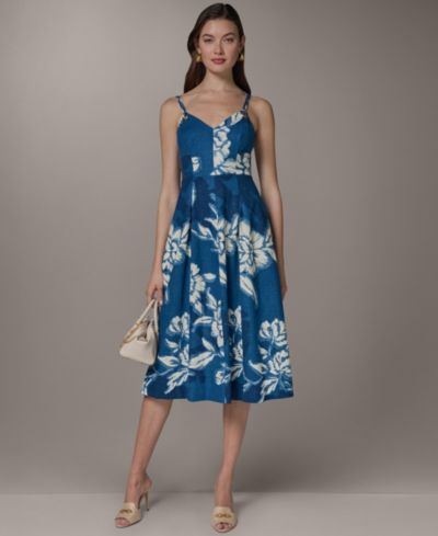 Женское платье Donna Karan New York V-Neck Linen Blend