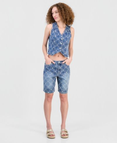 Женственные джинсовые шорты And Now This Patchwork Embroidered Jorts