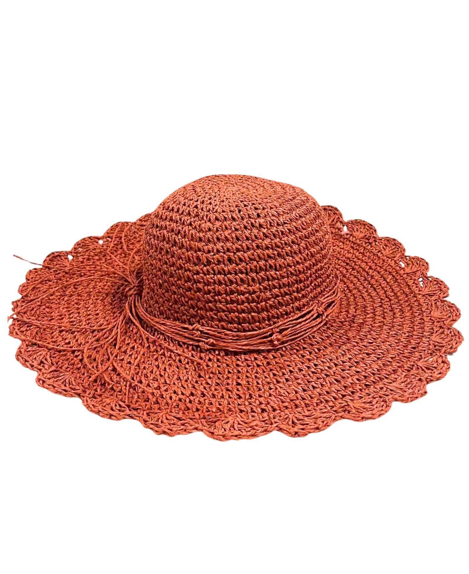Marcus Adler Scalloped Straw Sun Hat