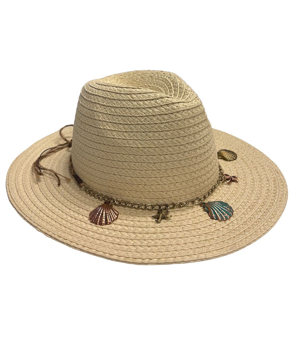 Marcus Adler Straw Shell Trim Panama Hat