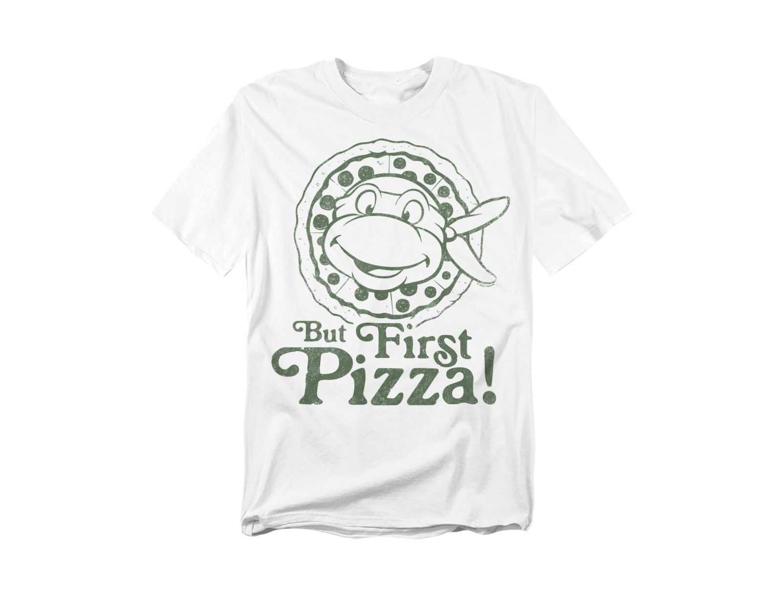 Teenage Mutant Ninja Turtles Men's TMNT But First Pizza T-Shirt