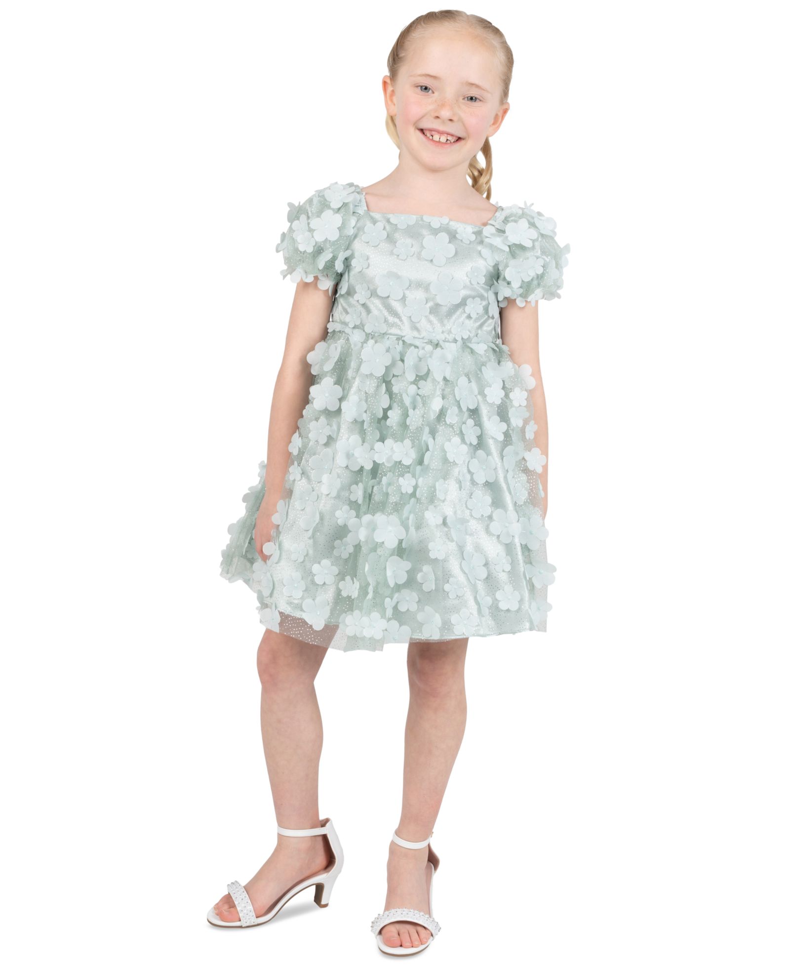 Детское Rare Editions 2T-6X Square Neck Short-Sleeve Dress