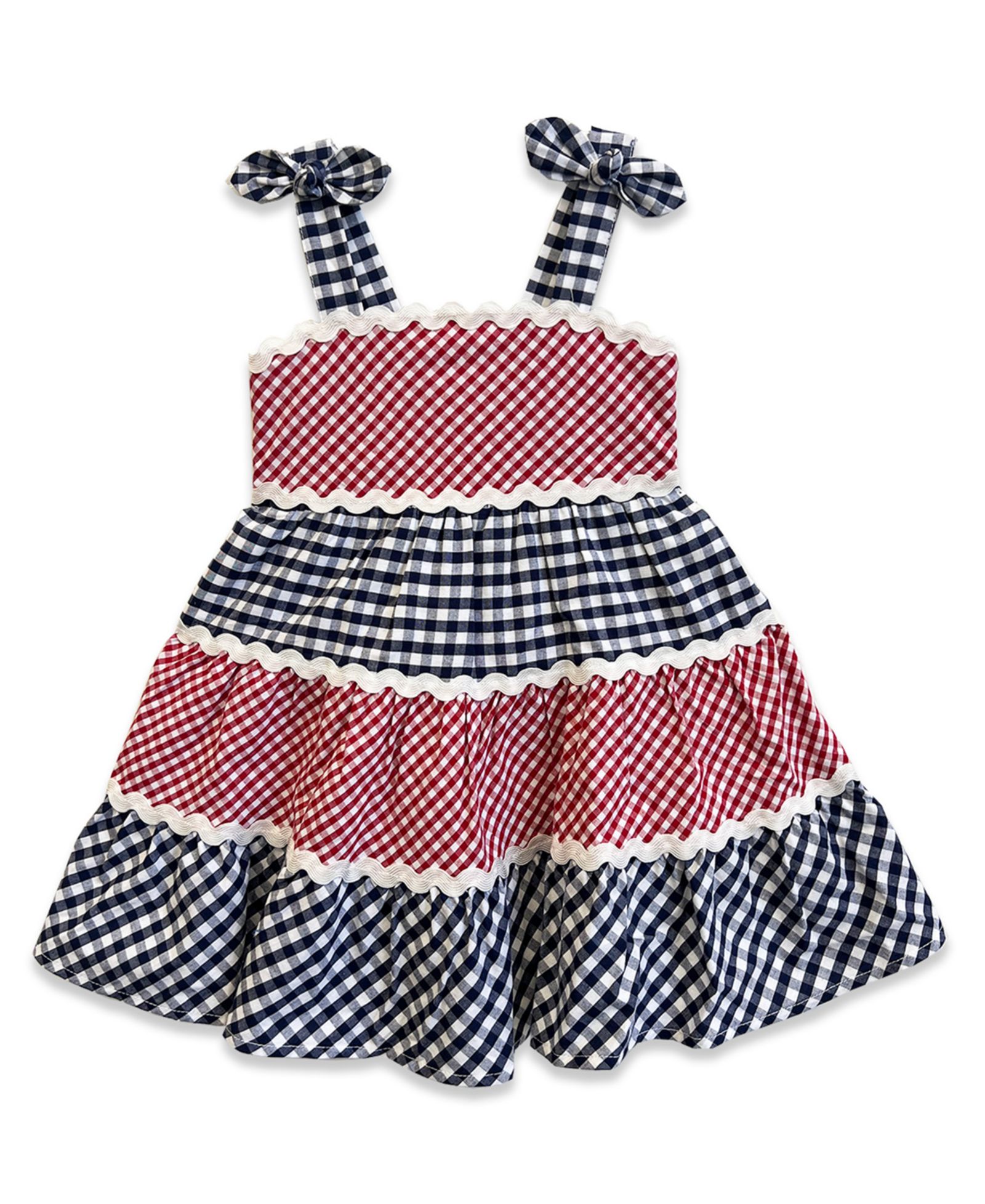 Blueberi Boulevard Детское летнее платье Americana Gingham Sundress, 2T-6X