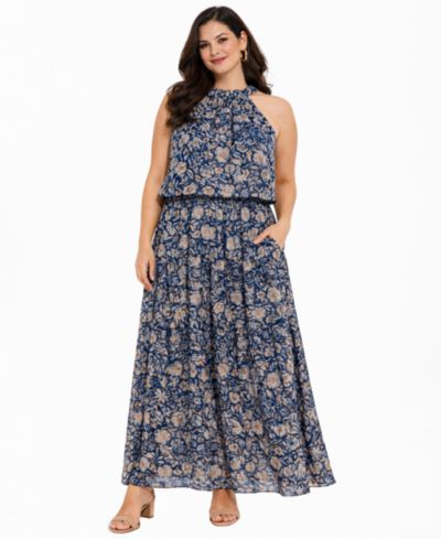 RM Richards Women's Sleeveless Halter Daytime Dress