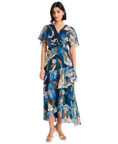 Maggy London Women's V-Neck Short-Sleeve Midi Dress