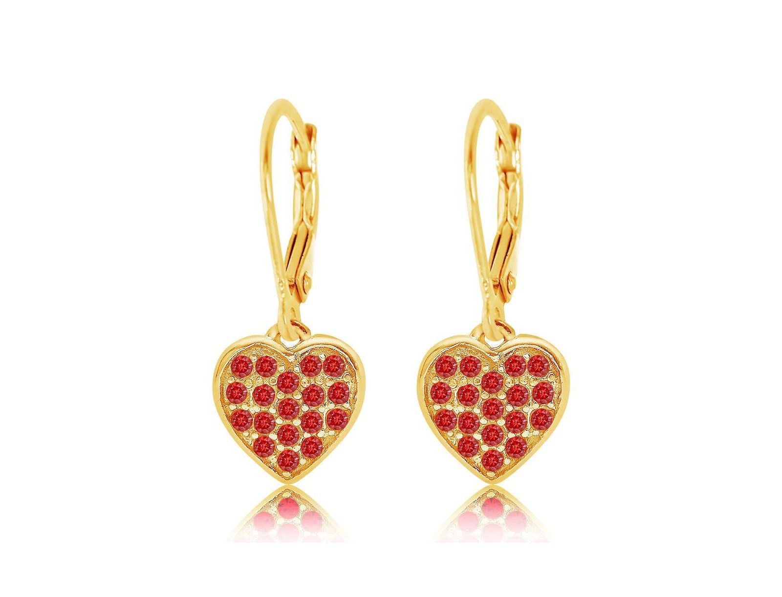 Серьги Chanteur 18K Gold Plated Heart Hypoallergenic с застежкой Sterling Silver