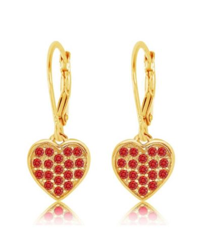 Серьги Chanteur 18K Gold Plated Heart Hypoallergenic с застежкой Sterling Silver