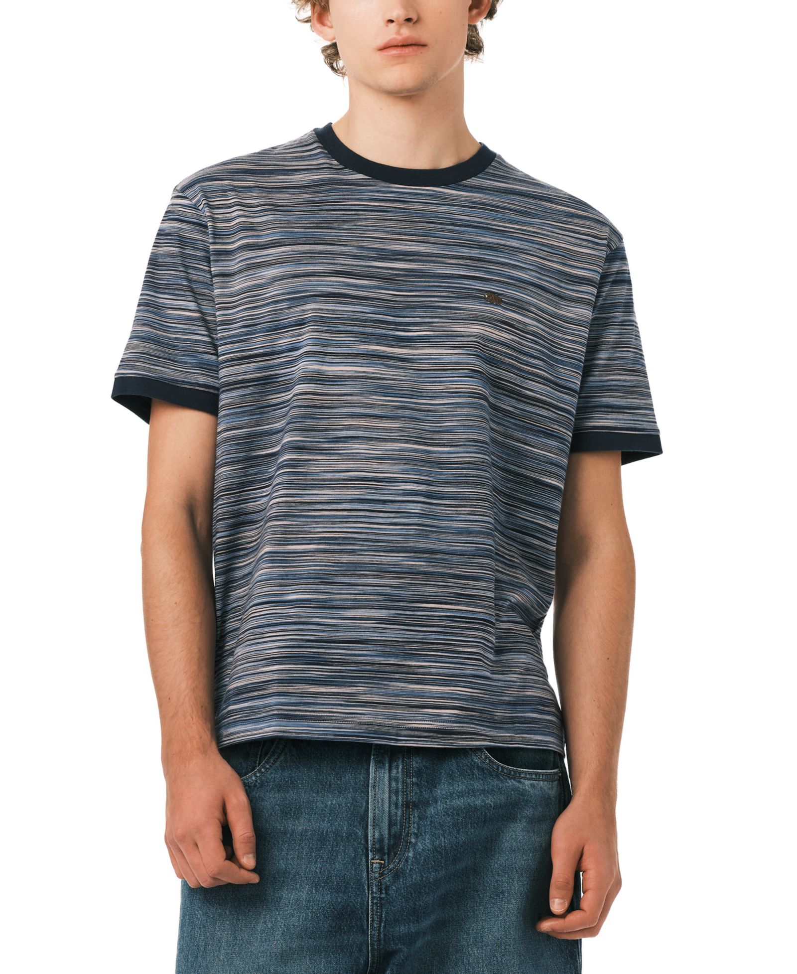 Buffalo David Bitton Men's Horizontal Stripe Pattern T-Shirt