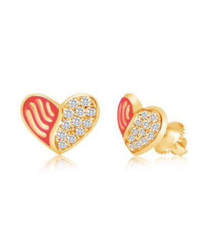 Серьги Chanteur 18K Plated Heart с винтовым механизмом
