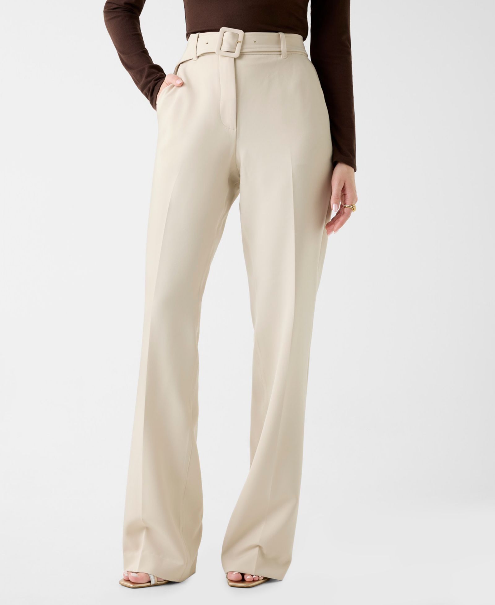 GUESS Women's Leila Belted Mid-Rise Pants
