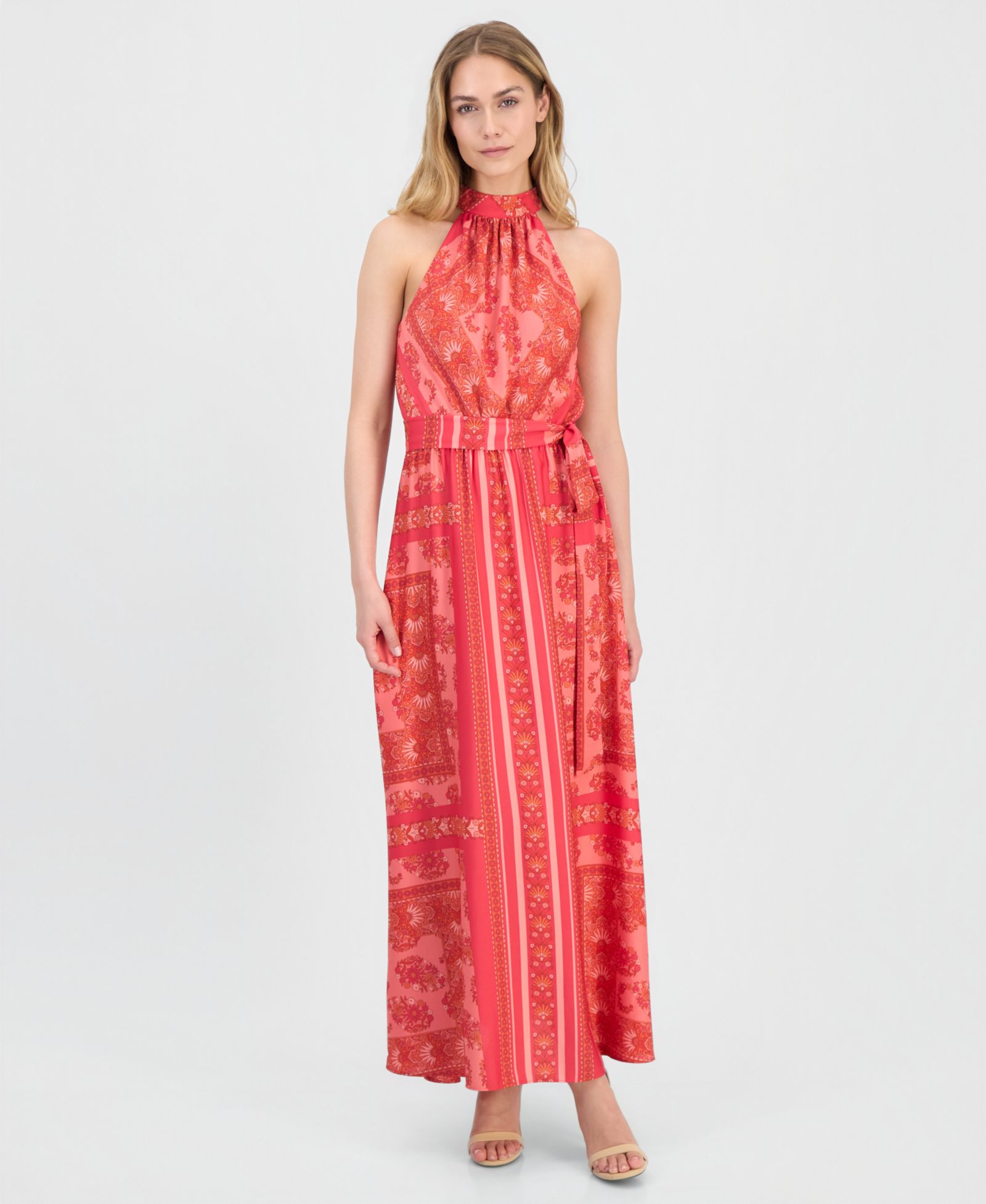Женское платье Anne Klein Printed Halter-Neck Maxi
