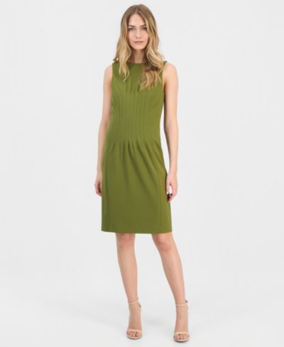 Anne Klein Women's Pleated-Waist Scuba-Crepe Sheath Dress