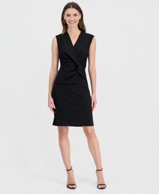 Женское платье-футляр Anne Klein Twist-Front-Overlay Scuba Sheath