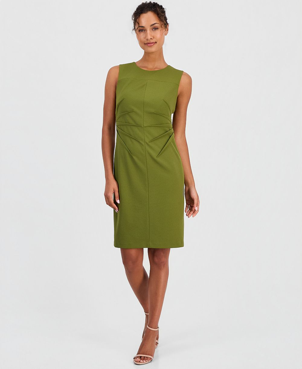 Anne Klein Women's Pleat-Waist Scuba Crepe Sheath Dress