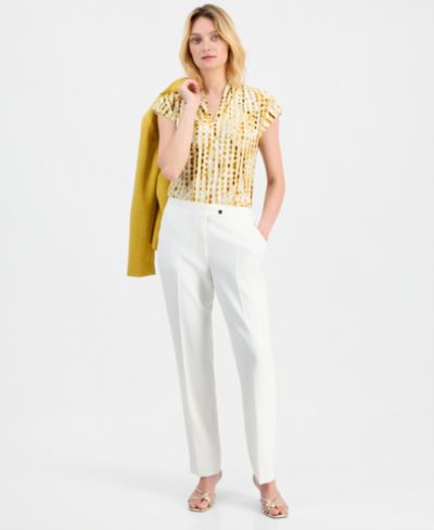 Женские брюки Kasper Mid Rise Straight Leg, Regular & Petite