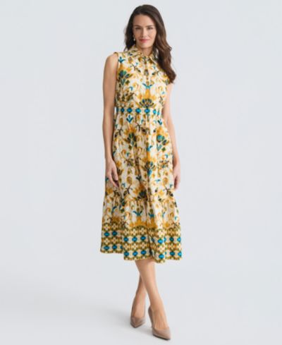 Kasper Women's Sleeveless Collared Midi Dress
