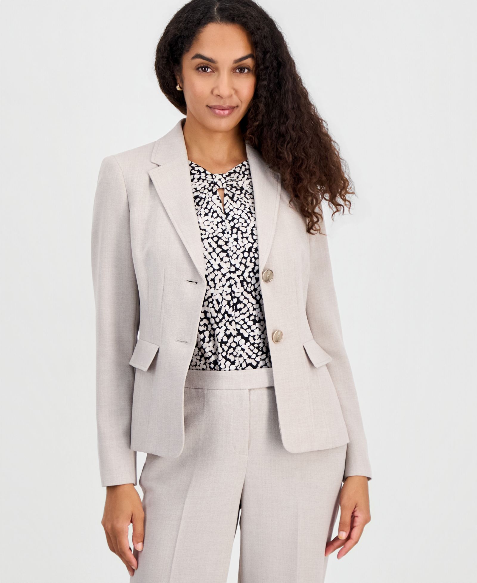 Kasper Women's Two-Button Seamed Blazer, Regular & Petite