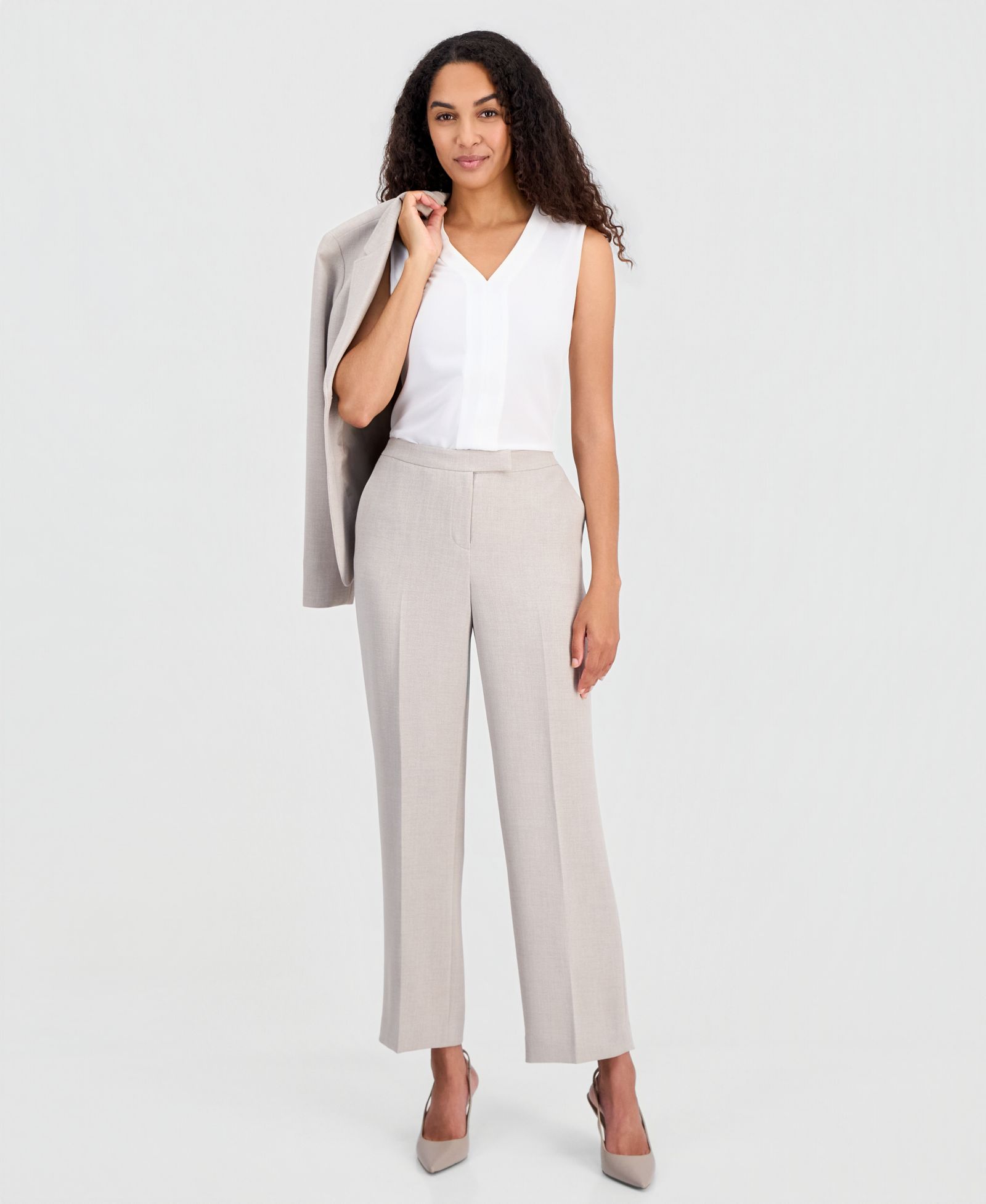 Женские брюки Kasper High-Rise Extended-Tab Stretch, Regular & Petite