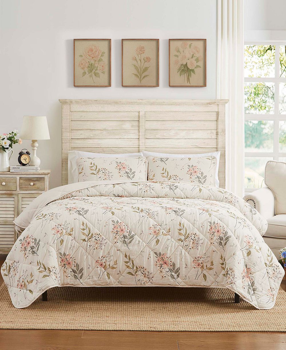 Комплект из 3 стеганых покрывал Avanti Wildflowers Reversible, Full/Queen