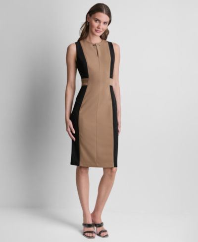 DKNY Women's Sleeveless Jewel Neck Sheath Dress
