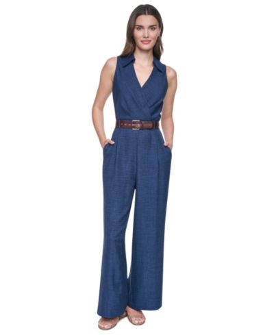 Женский комбинезон DKNY Collared Sleeveless Belted