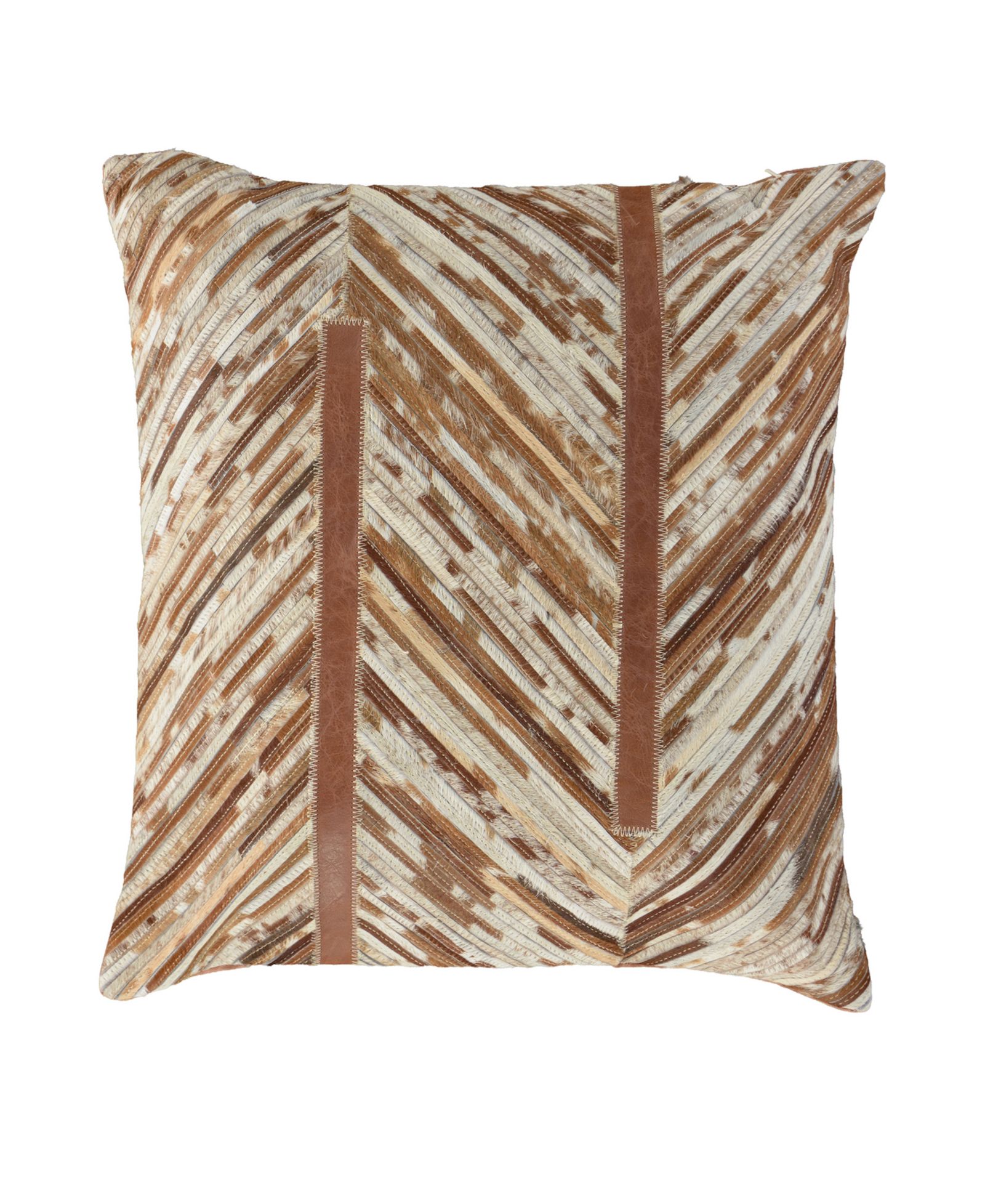 Декоративная подушка Rizzy Home Sandra из кожи и хлопка, 22" x 22"