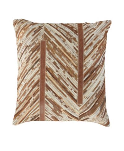 Декоративная подушка Rizzy Home Sandra из кожи и хлопка, 22" x 22"