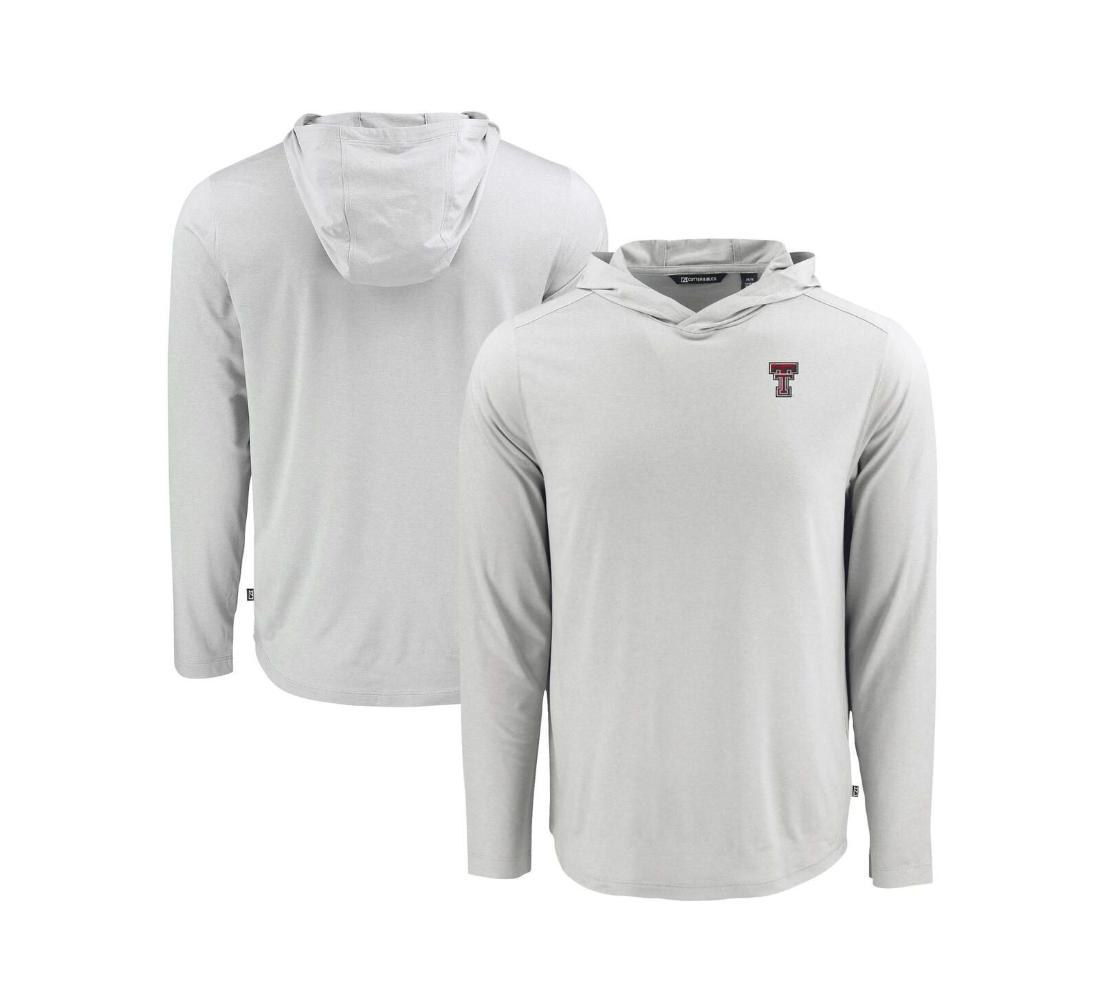 Cutter & Buck Men's Gray Texas Tech Red Raiders Coastline Epic Comfort Eco Long Sleeve Hoodie