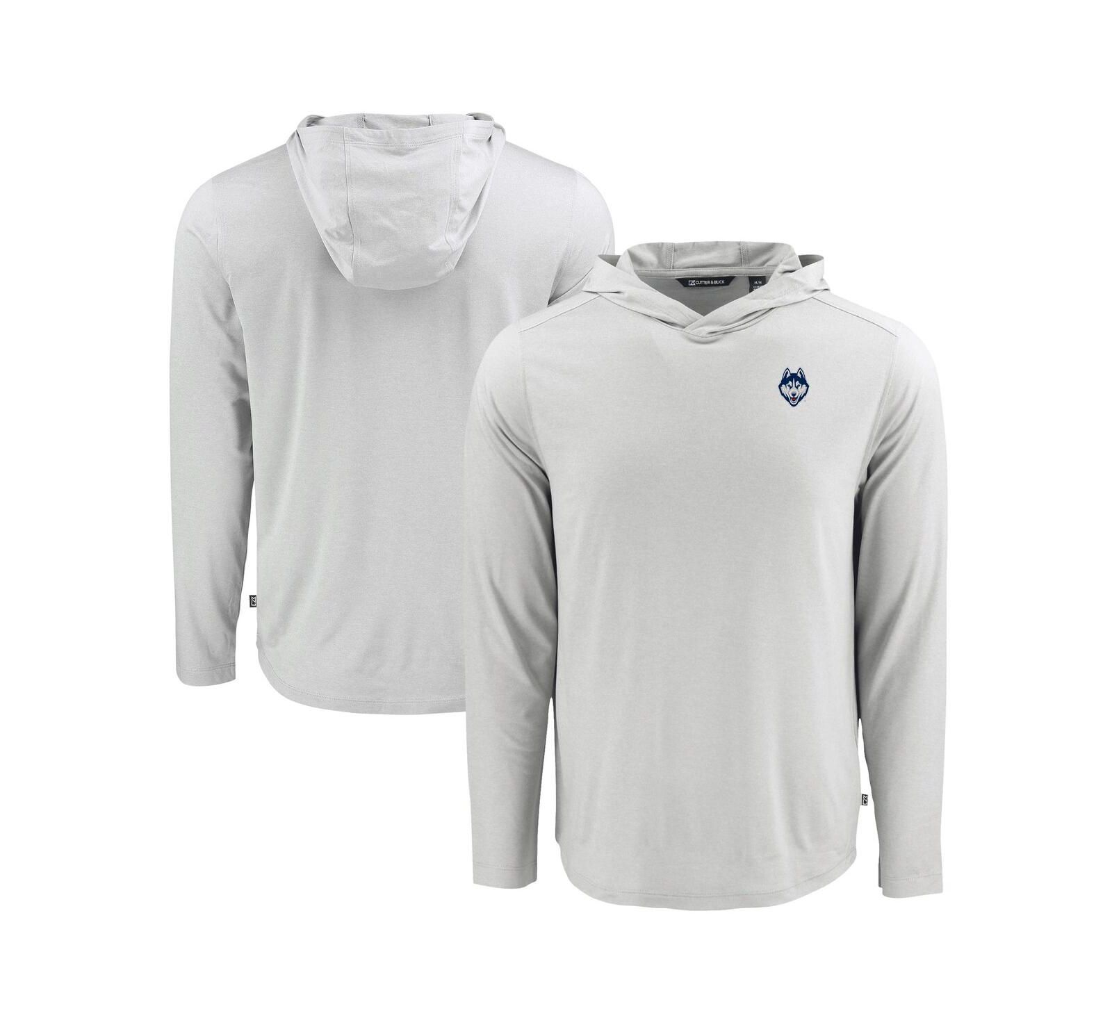 Cutter & Buck Men's Gray UConn Huskies Coastline Epic Comfort Eco Long Sleeve Hoodie