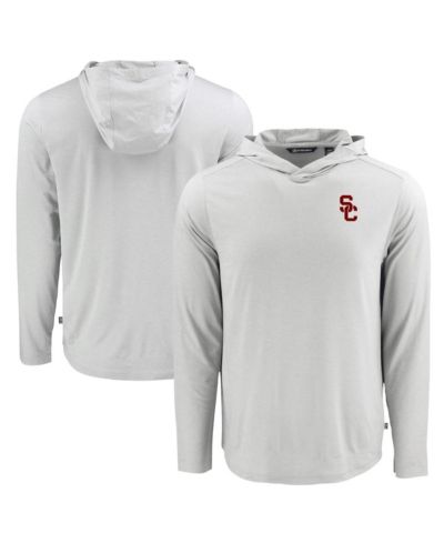 Cutter & Buck Men's Gray USC Trojans Coastline Epic Comfort Eco Long Sleeve Hoodie