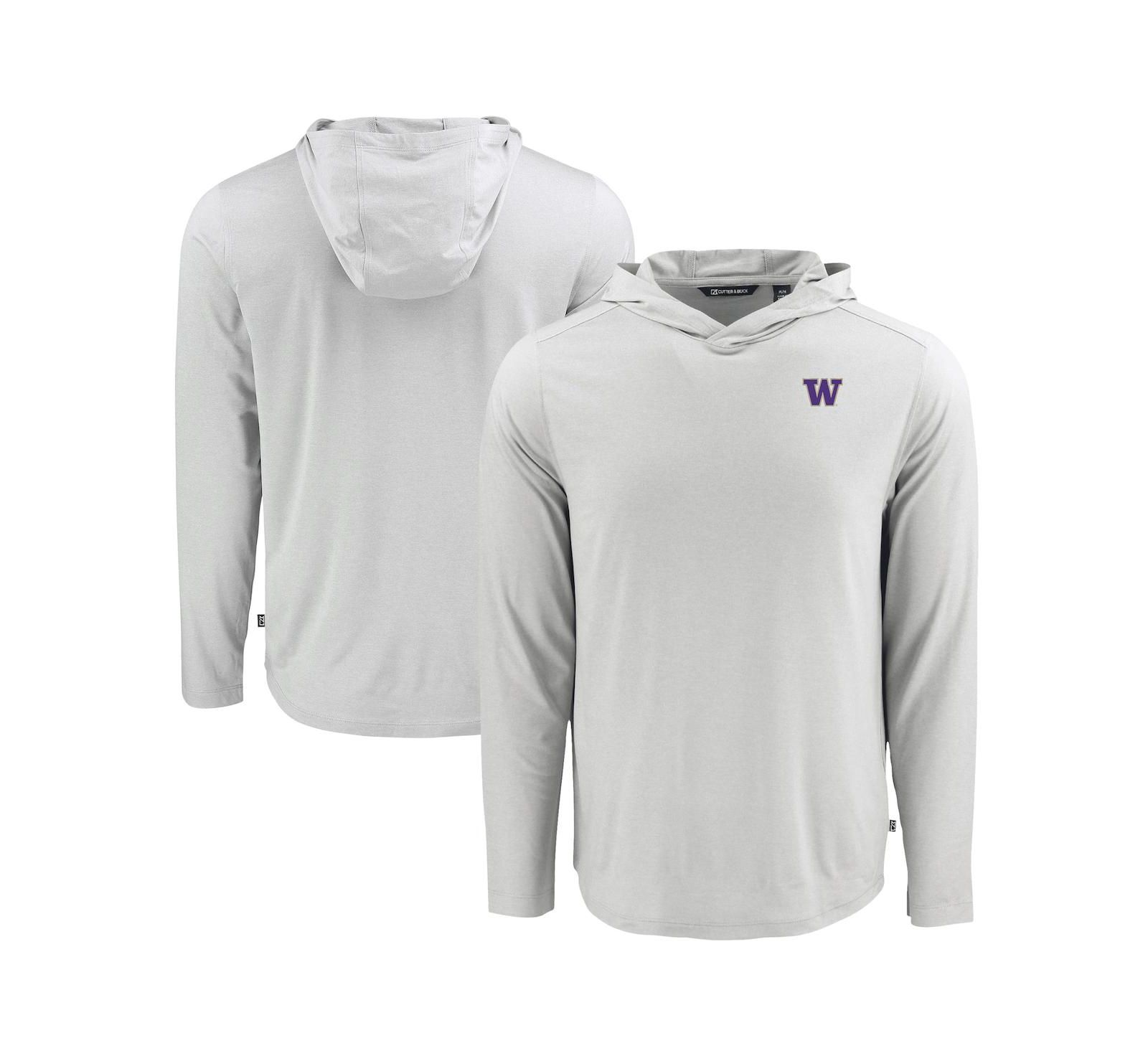 Cutter & Buck Men's Gray Washington Huskies Coastline Epic Comfort Eco Long Sleeve Hoodie