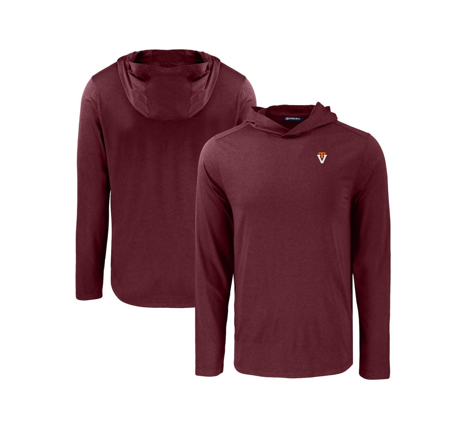 Мужское худи Cutter & Buck Maroon Virginia Tech Hookies Coastline Epic Comfort Eco Long Sleeve