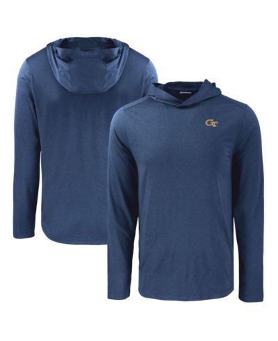 Cutter & Buck Men's Navy Georgia Tech Yellow Jackets Coastline Epic Comfort Eco Long Sleeve Hoodie