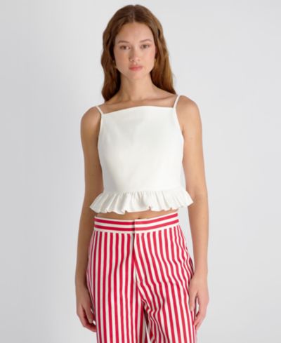 French Connection Women's Sleeveless Ruffle Peplum Top