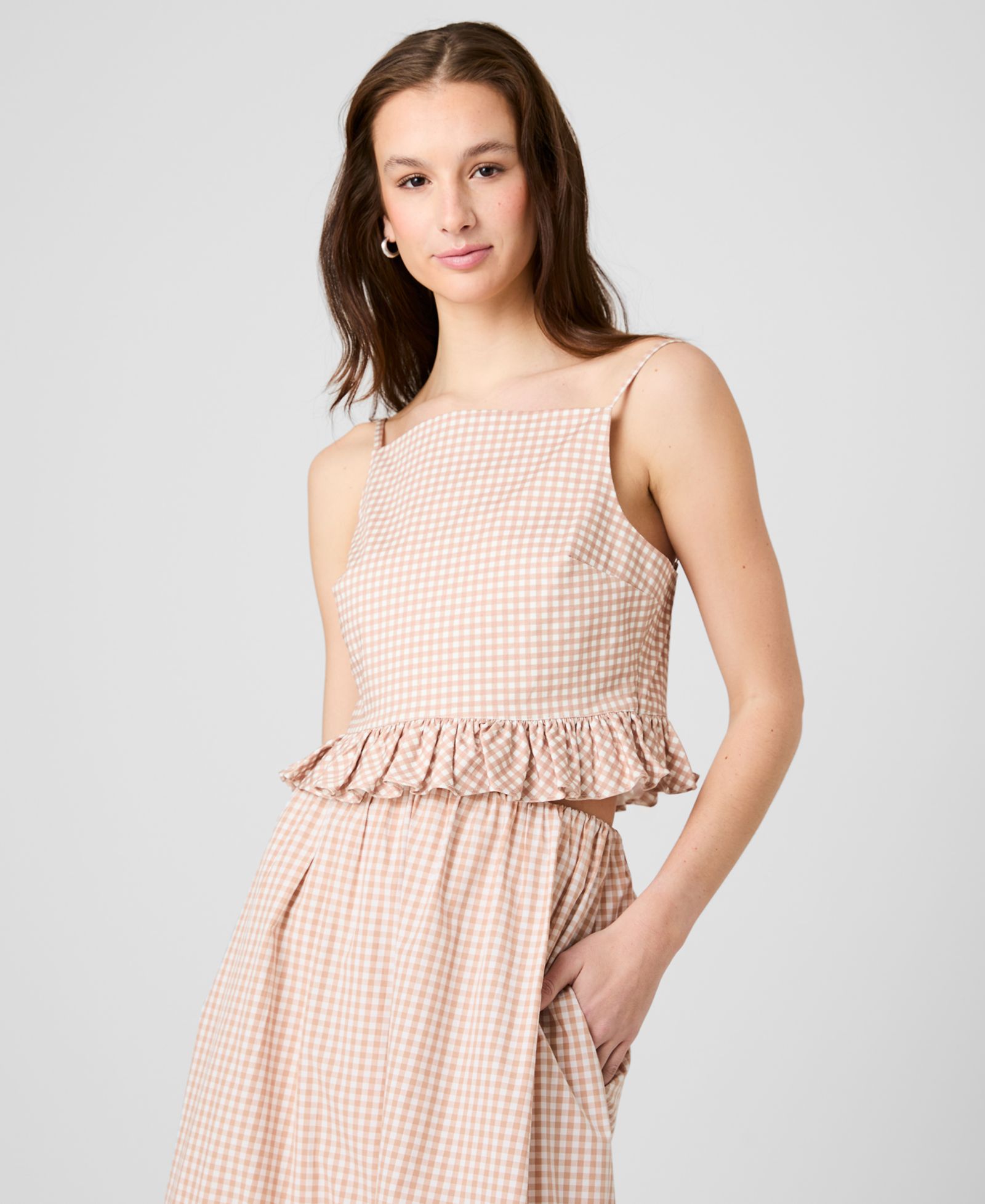 Топ French Connection для женщин, Lilah Stretch Gingham