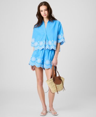 Женственные шорты French Connection Women's Alissa Cotton Embroidered