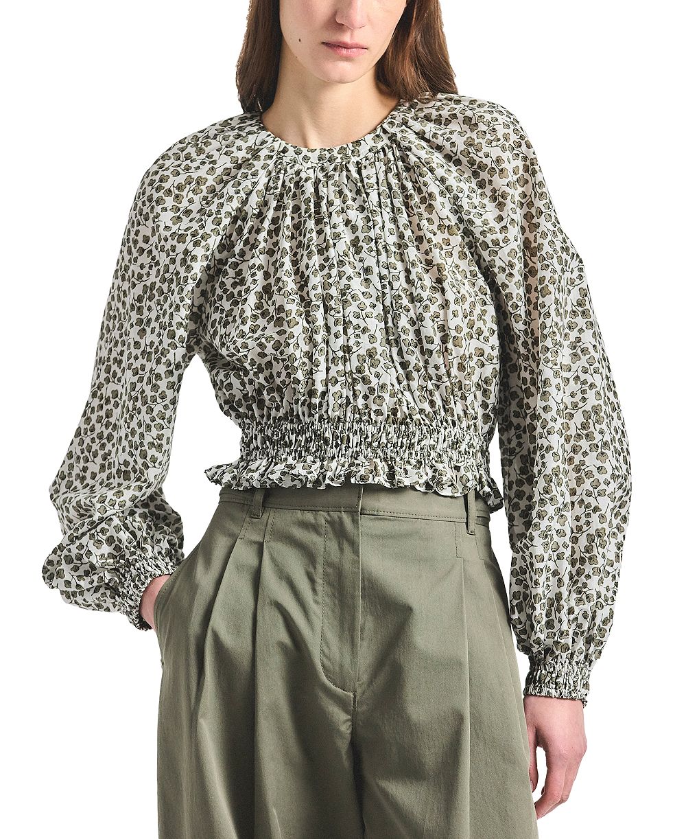 Женская блузка Derek Lam 10 Crosby Charlee Mini Clover Print Gathered