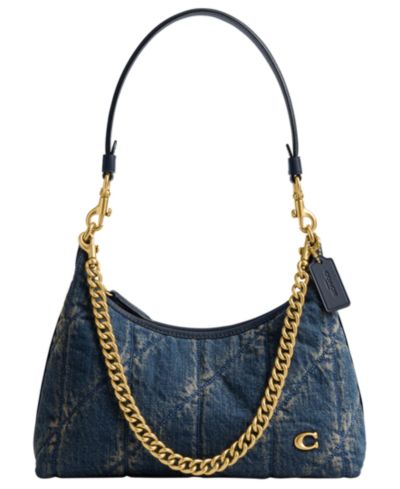 COACH Juliet Small Quilted Cotton Denim Shoulder Bag 25