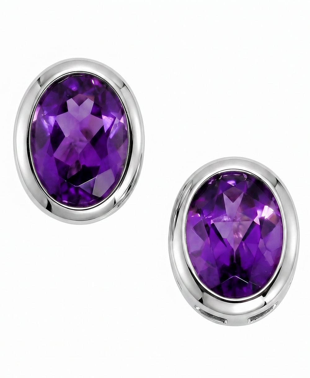 Macy's Peridot (1-1/2 ct. t.w.) Stud Earrings in Sterling Silver (Also Available in Amethyst, Blue Topaz, Garnet, & Citrine)